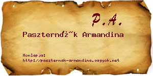 Paszternák Armandina névjegykártya